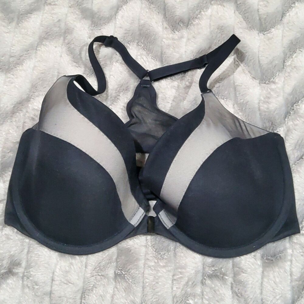 Victoria Secret Womens Size 32DDD Black Front Clip Wired Padded Bra